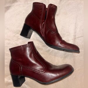Elegant Franco Sarto Burgundy Ankle Boots